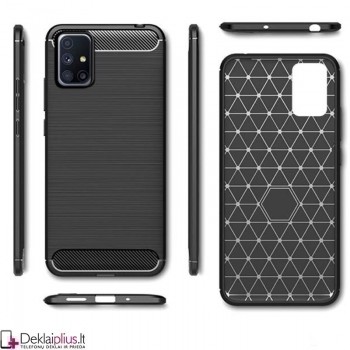 Carbon guminis dėklas - juodas (telefonams Samsung M51) Carbon guminis dėklas - juodas (telefonams Samsung M51)